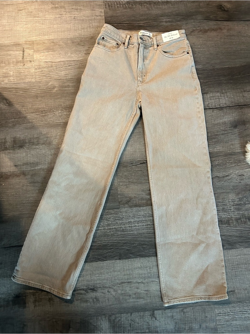 Abercrombie & Fitch Straight Leg Jeans in Light Tan